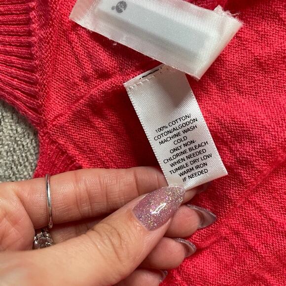 ANN TAYLOR LOFT Pink Button Up Cardigan Sweater Longsleeve Cotton Extra Small XS - Picture 4 of 4